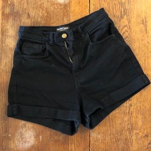 American Apparel Black Denim Shorts